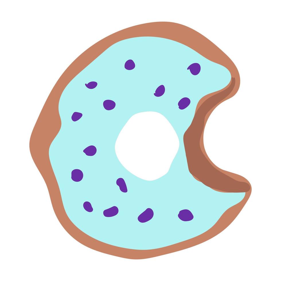 Donut mit blauem Zuckerguss Donut-Symbol, Vektorillustration. vektor