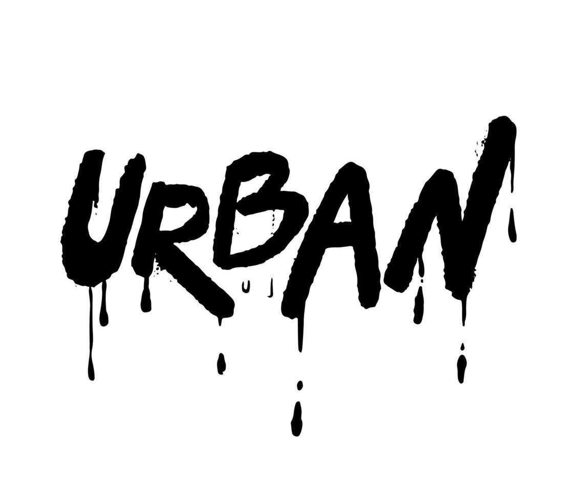 spray graffiti ord urban isolerad på vitt. grunge symbol vektor