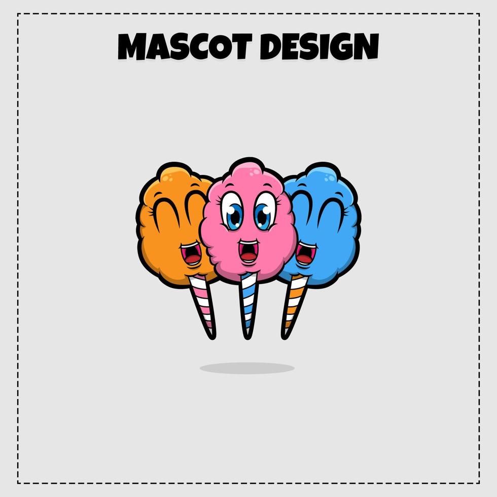 zuckerwatte maskottchen illustration vektor design