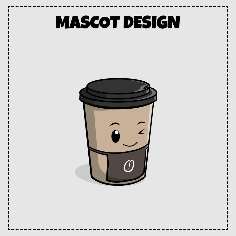 logo kaffee maskottchen illustration vektor design