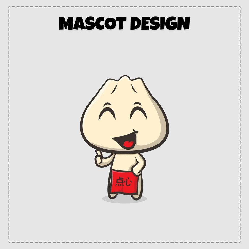 asien lebensmittel logo dimsum maskottchen illustration vektor design