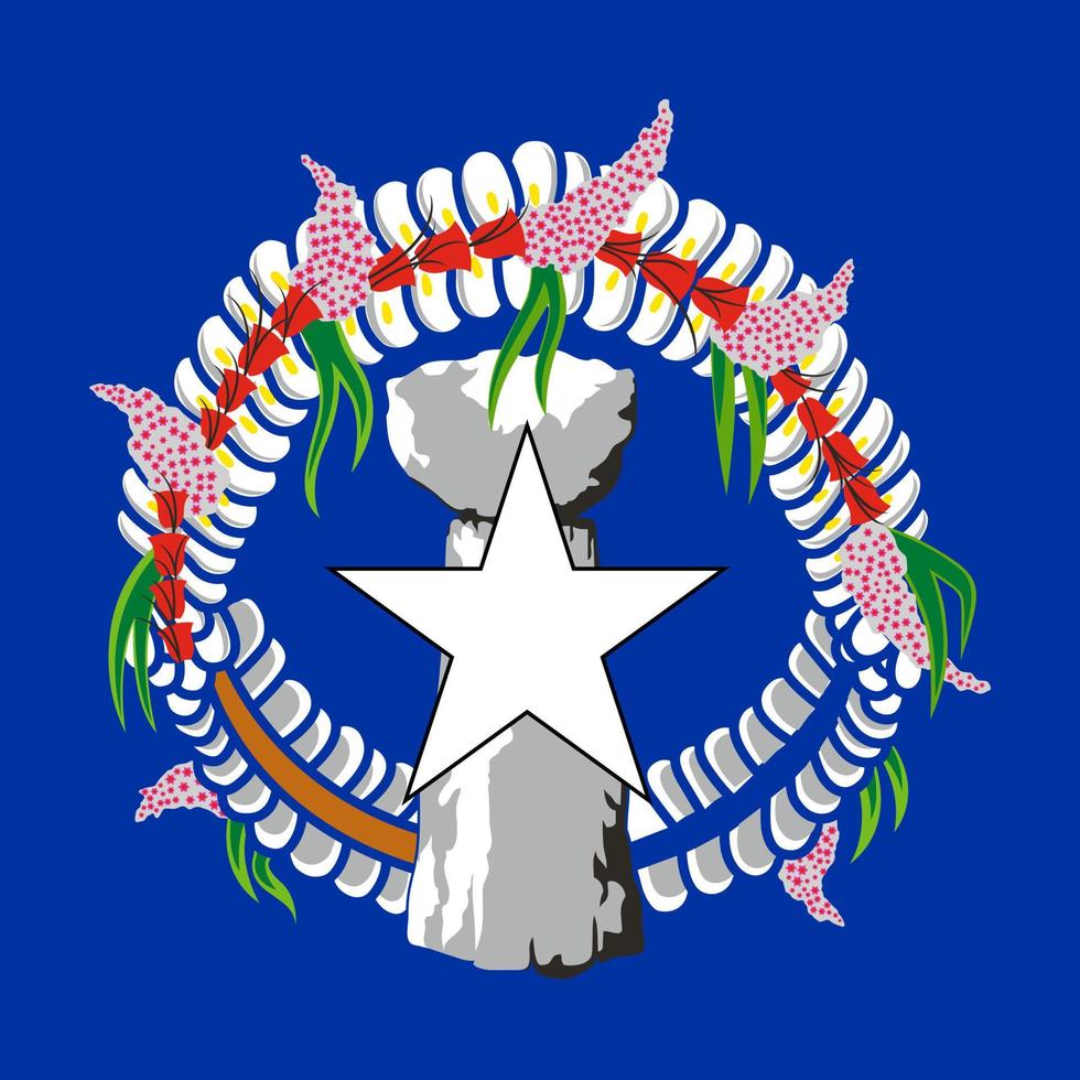 Northern Mariana Islands flagga, officiella färger. vektor illustration.