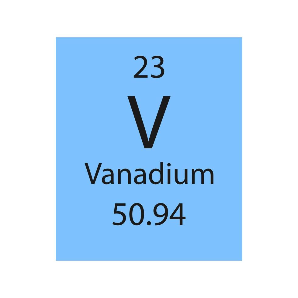 Vanadium-Symbol. chemisches Element des Periodensystems. Vektor-Illustration. vektor