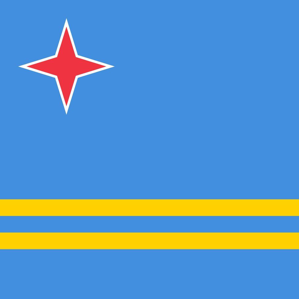 Aruba-Flagge, offizielle Farben. Vektor-Illustration. vektor
