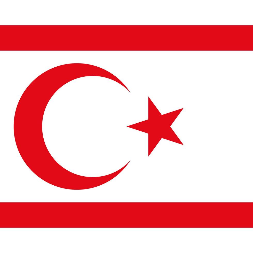 turkiska republiken norra Cypern flagga, officiella färger. vektor illustration.