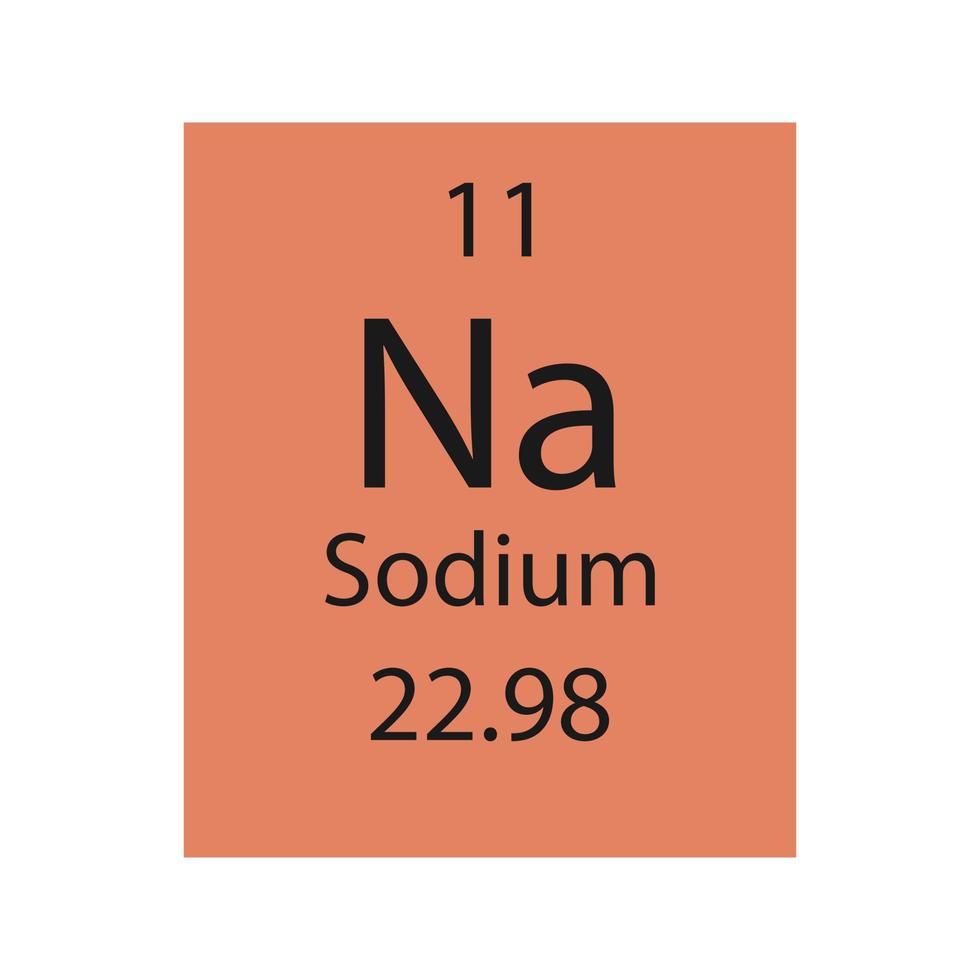 Natrium-Symbol. chemisches Element des Periodensystems. Vektor-Illustration. vektor