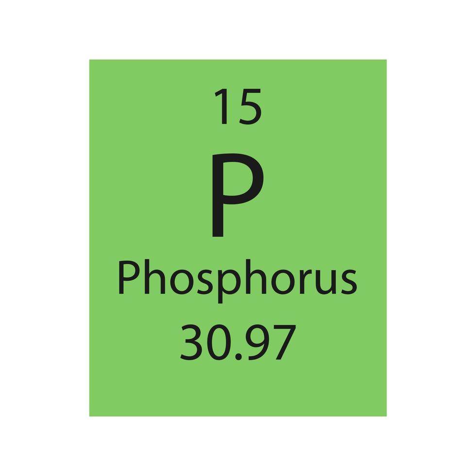 fosfor symbol. kemiskt element i det periodiska systemet. vektor illustration.