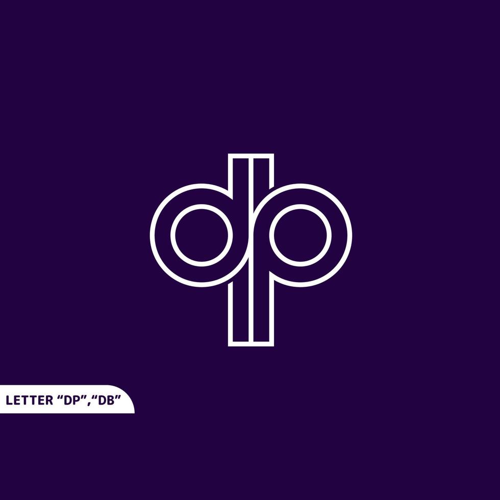 Anfangsbuchstabe dp, qp, lineare Infinity-Technologie-Logo-Design-Vektorvorlage für Corporate-Identity-Vektor vektor
