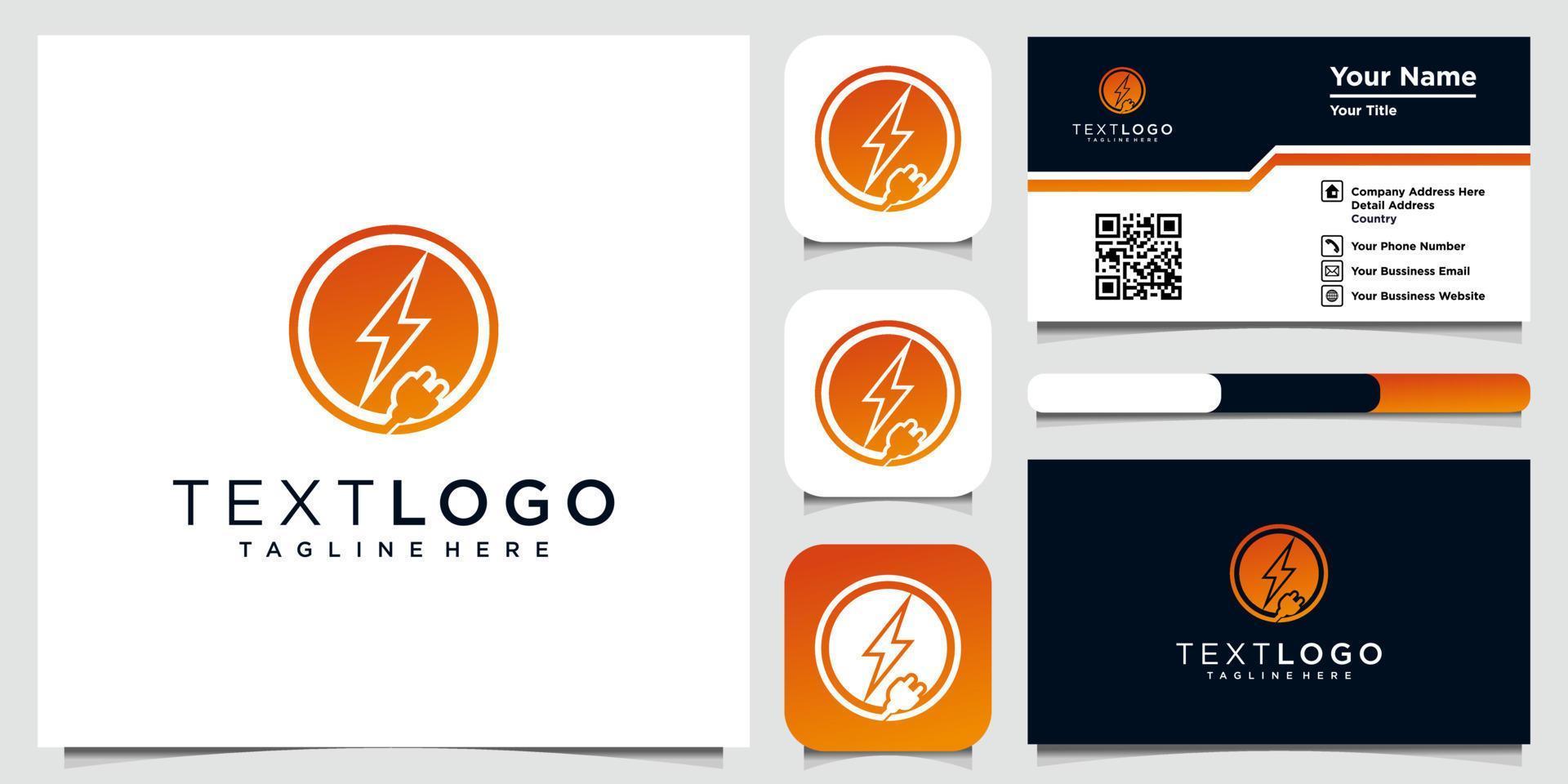 elektrisches Logo-Design. Es eignet sich für Unternehmen aus den Bereichen Strom, Elektroservice, Elektroautos. vektor