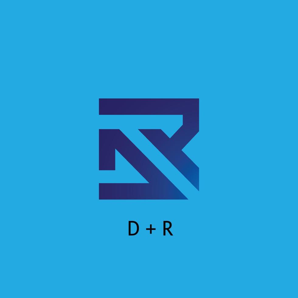 einfache d- und r-logo-illustration geeignet für markennamen und andere vektor