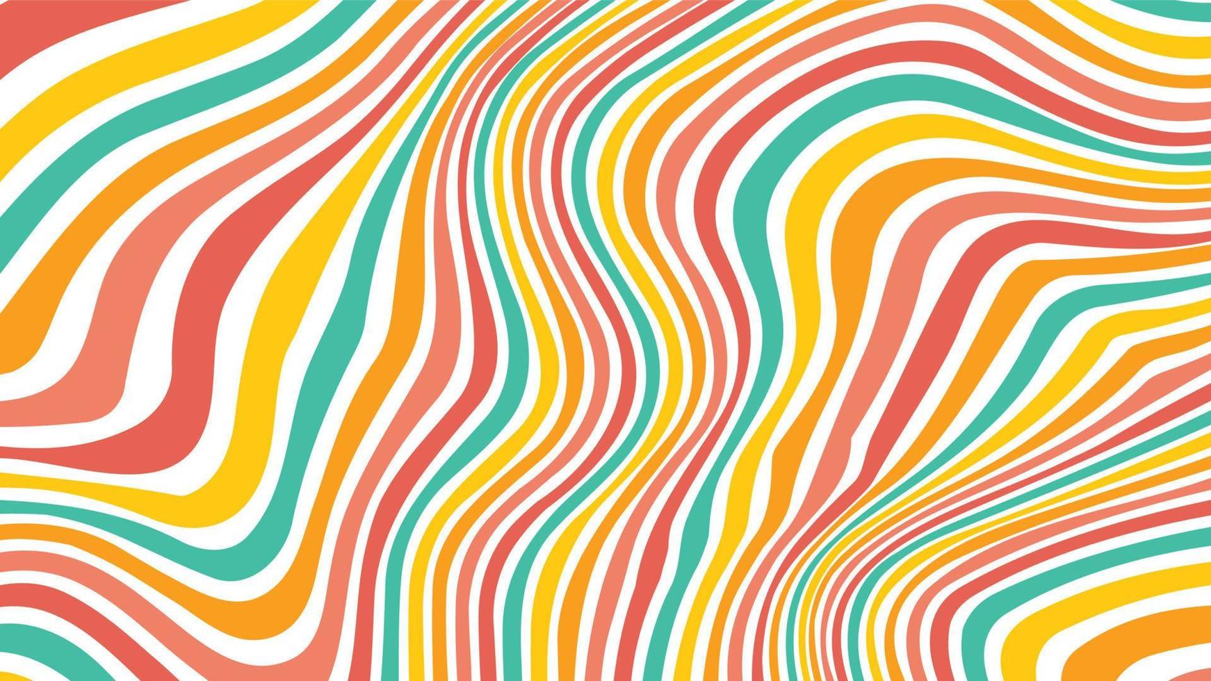 Acid Wave Rainbow Line Hintergründe im Hippie-Stil der 1970er und 1960er Jahre. y2k Tapetenmuster Retro Vintage 70er 60er Groove. psychedelische Plakathintergrundsammlung. Vektor-Design-Illustration vektor
