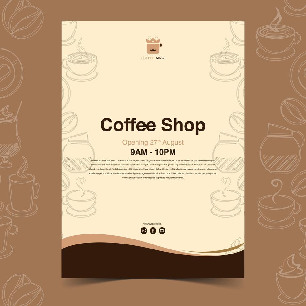 Café-Flyer-Design kostenloser Vektor