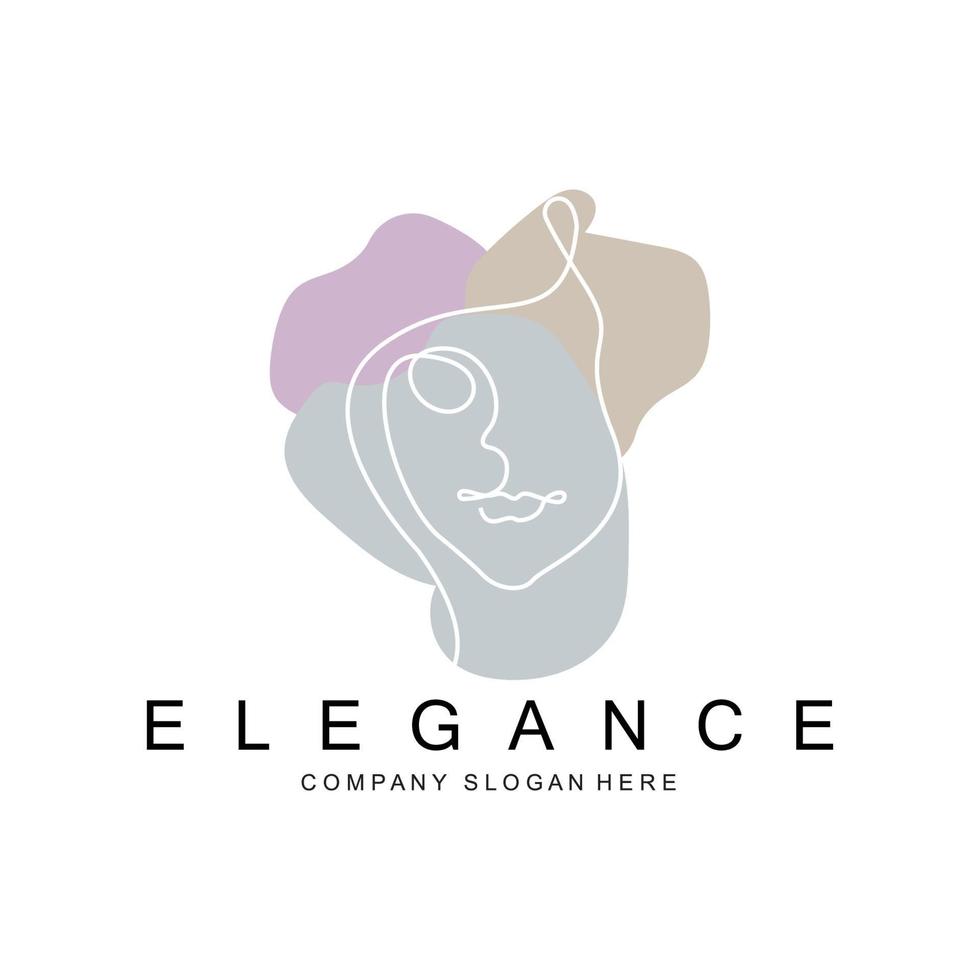 Logo-Design der Schönheitsfrau, Vektorillustration des Haarpflegesalons vektor