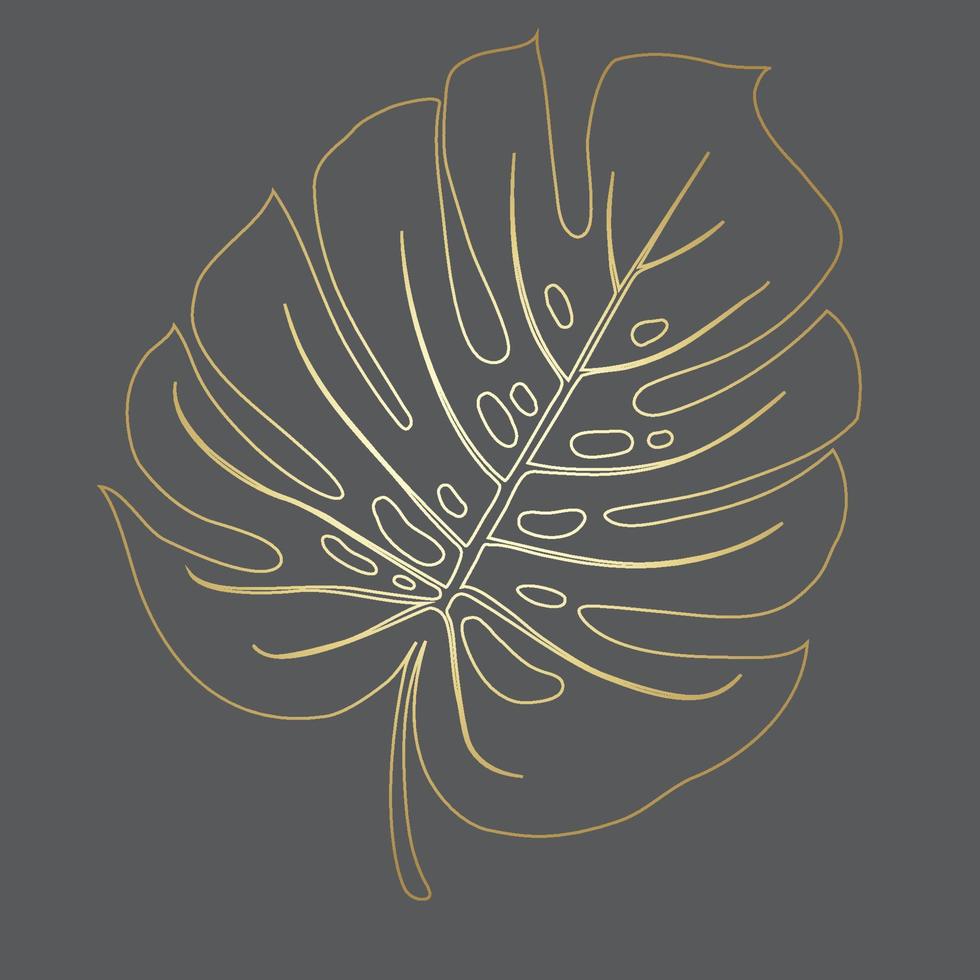 monstera deliciosa pflanzenblatt aus tropischen wäldern isoliert. Vektor für Grußkarten, Flyer, Einladungen, Webdesign