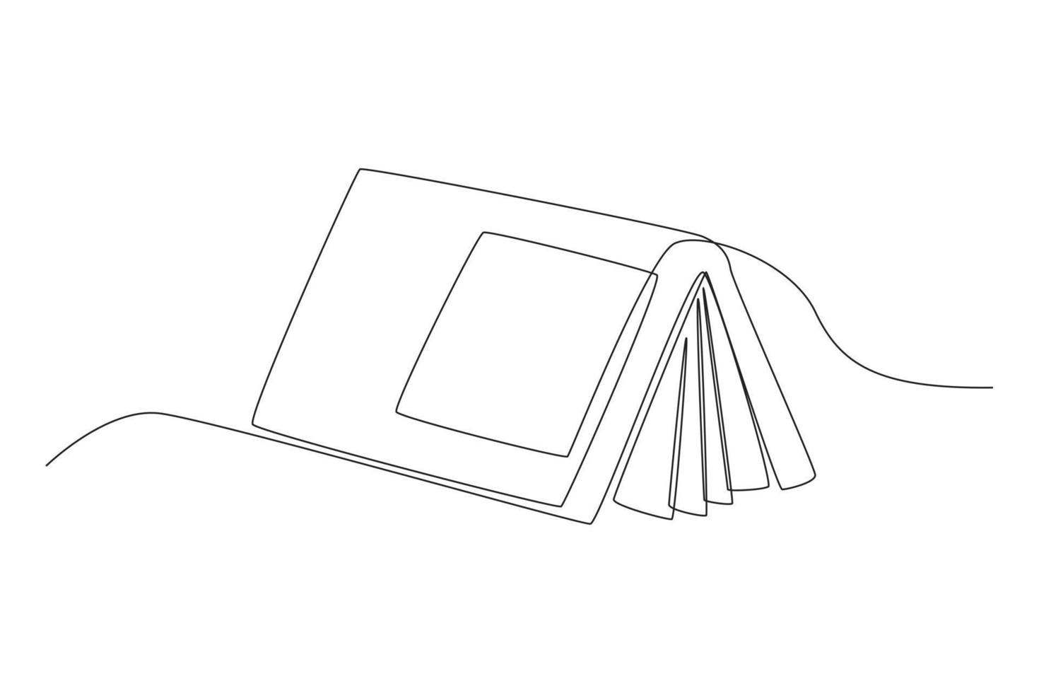 einzelnes einzeiliges Zeichenbuch, das verkehrt herum auf seinem Einband steht. konzept des tages der buchliebhaber. einzeiliges zeichnen design vektorgrafik illustration. vektor