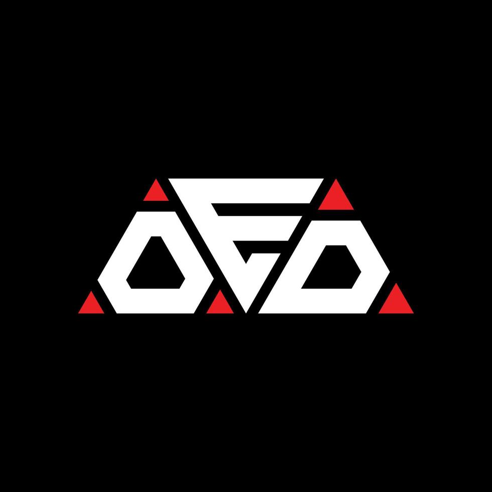 Oed-Dreieck-Buchstaben-Logo-Design mit Dreiecksform. Oed-Dreieck-Logo-Design-Monogramm. Oed-Dreieck-Vektor-Logo-Vorlage mit roter Farbe. oed dreieckiges logo einfaches, elegantes und luxuriöses logo. öd vektor