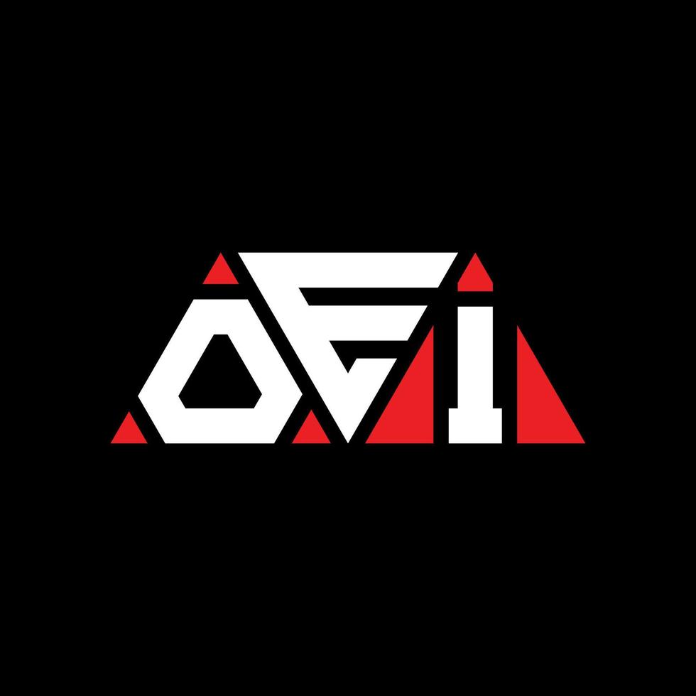 oei-Dreieck-Buchstaben-Logo-Design mit Dreiecksform. oei-Dreieck-Logo-Design-Monogramm. oei-Dreieck-Vektor-Logo-Vorlage mit roter Farbe. oei dreieckiges Logo einfaches, elegantes und luxuriöses Logo. oei vektor