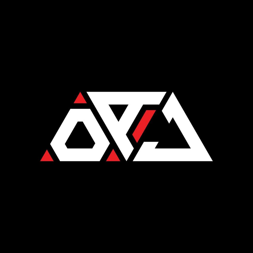 oaj Dreiecksbuchstaben-Logo-Design mit Dreiecksform. Oaj-Dreieck-Logo-Design-Monogramm. Oaj-Dreieck-Vektor-Logo-Vorlage mit roter Farbe. oaj dreieckiges Logo einfaches, elegantes und luxuriöses Logo. oaj vektor