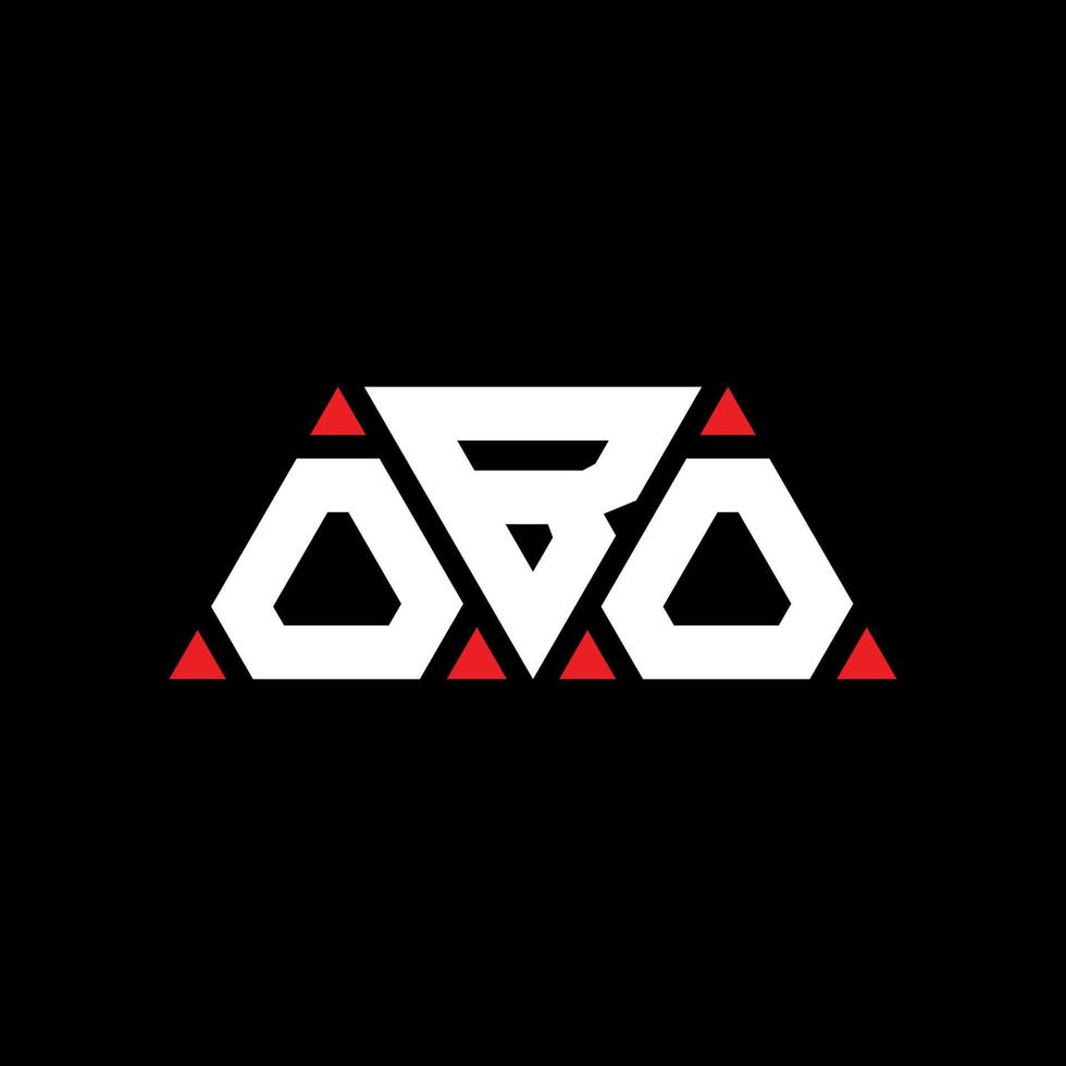 obo triangel bokstavslogotyp design med triangelform. obo triangel logotyp design monogram. obo triangel vektor logotyp mall med röd färg. obo triangulär logotyp enkel, elegant och lyxig logotyp. obo