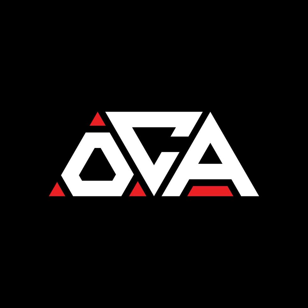 Oca-Dreieck-Buchstaben-Logo-Design mit Dreiecksform. Oca-Dreieck-Logo-Design-Monogramm. Oca-Dreieck-Vektor-Logo-Vorlage mit roter Farbe. oca dreieckiges Logo einfaches, elegantes und luxuriöses Logo. oca vektor