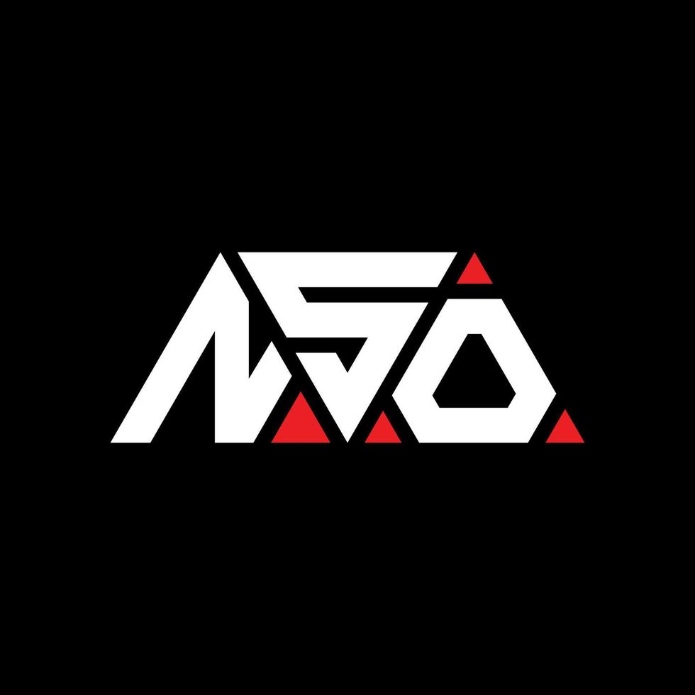nso Dreiecksbuchstaben-Logo-Design mit Dreiecksform. NSO-Dreieck-Logo-Design-Monogramm. NSO-Dreieck-Vektor-Logo-Vorlage mit roter Farbe. nso dreieckiges Logo einfaches, elegantes und luxuriöses Logo. nso vektor