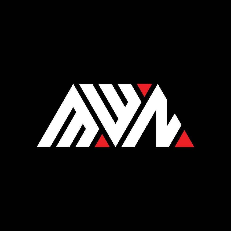 mwn triangel bokstavslogotypdesign med triangelform. mwn triangel logotyp design monogram. mwn triangel vektor logotyp mall med röd färg. mwn triangulär logotyp enkel, elegant och lyxig logotyp. mwn