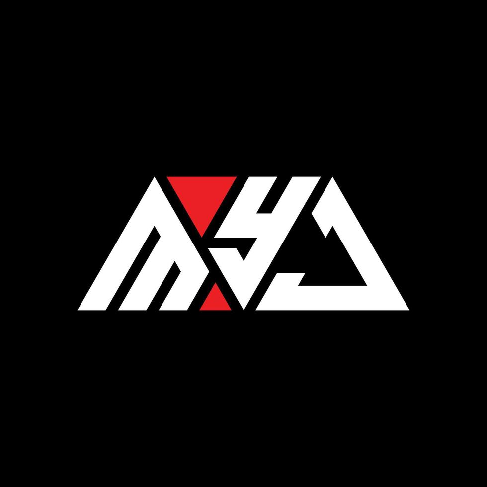Myj-Dreieck-Buchstaben-Logo-Design mit Dreiecksform. Myj-Dreieck-Logo-Design-Monogramm. Myj-Dreieck-Vektor-Logo-Vorlage mit roter Farbe. myj dreieckiges Logo einfaches, elegantes und luxuriöses Logo. meinj vektor