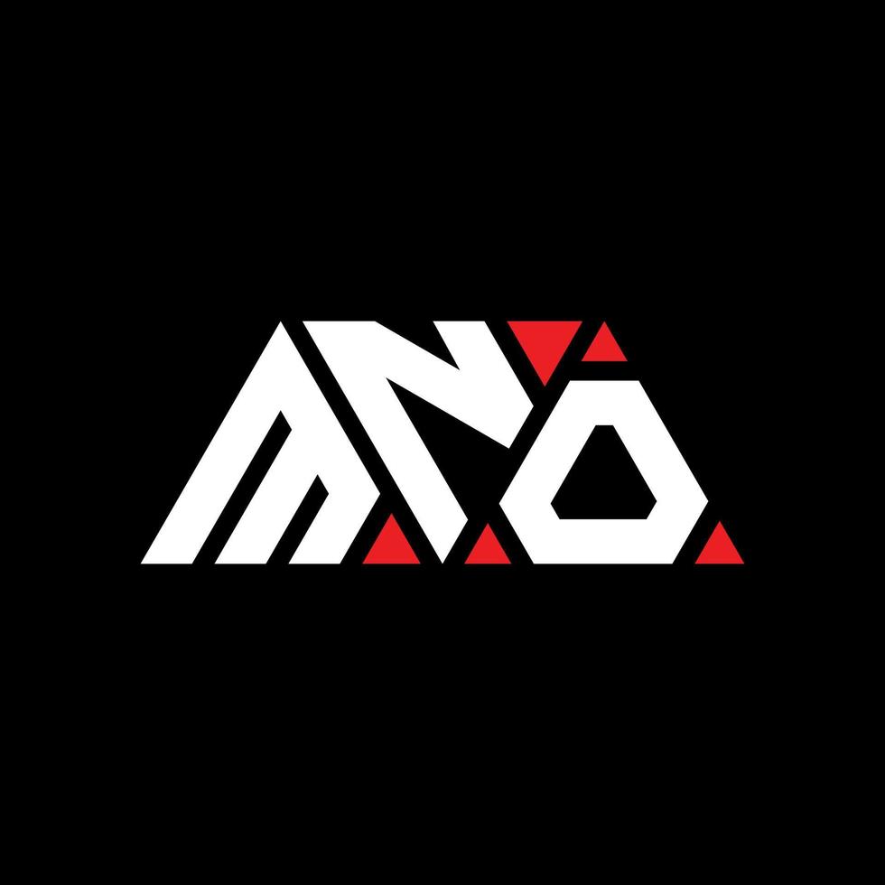 MNO-Dreieck-Buchstaben-Logo-Design mit Dreiecksform. mno Dreieck-Logo-Design-Monogramm. Mno-Dreieck-Vektor-Logo-Vorlage mit roter Farbe. mno dreieckiges Logo einfaches, elegantes und luxuriöses Logo. mnr vektor