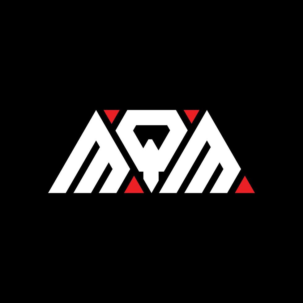 mqm triangel bokstavslogotypdesign med triangelform. mqm triangel logotyp design monogram. mqm triangel vektor logotyp mall med röd färg. mqm triangulär logotyp enkel, elegant och lyxig logotyp. mqm