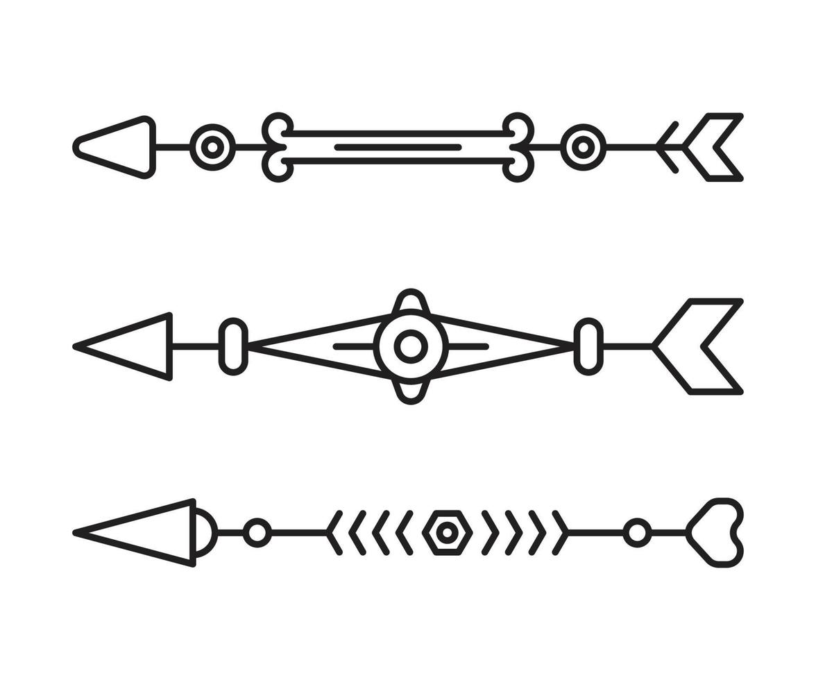 tribal pil linje konst bröllop dekoration illustration vektor