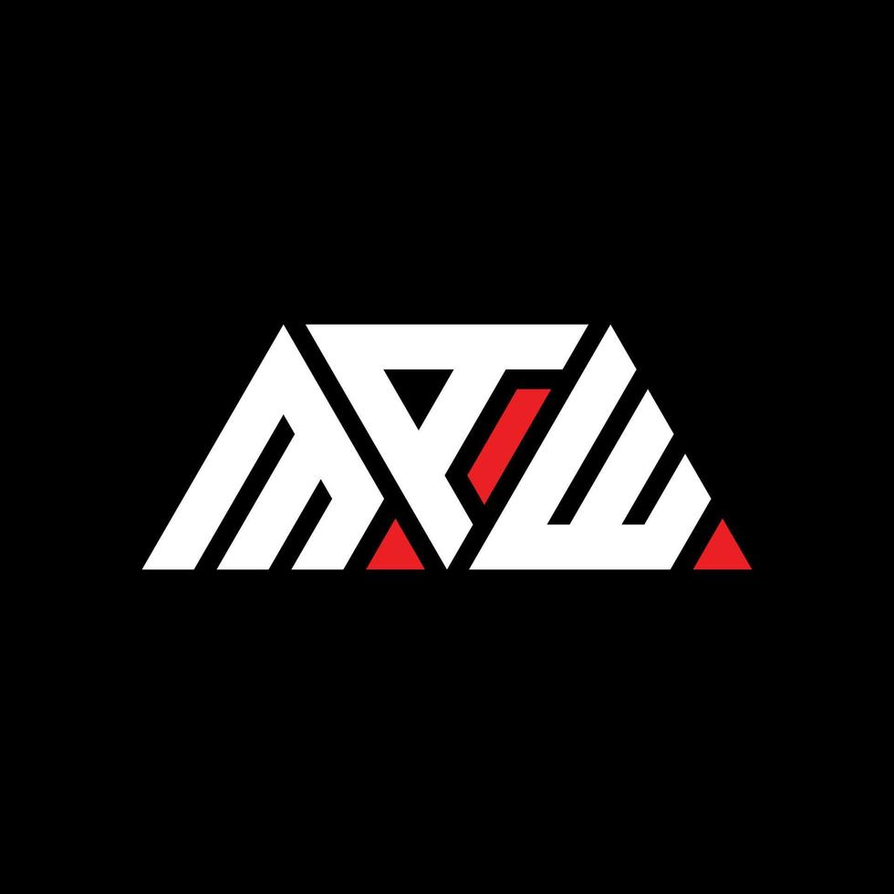 Maw Dreieck Brief Logo Design mit Dreiecksform. Schlunddreieck-Logo-Design-Monogramm. Maw Dreieck Vektor Logo Vorlage mit roter Farbe. Schlund dreieckiges Logo einfaches, elegantes und luxuriöses Logo. Rachen