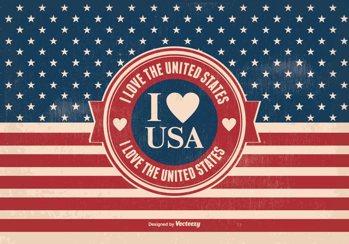 Ich liebe die USA Vintage Style Illustration vektor