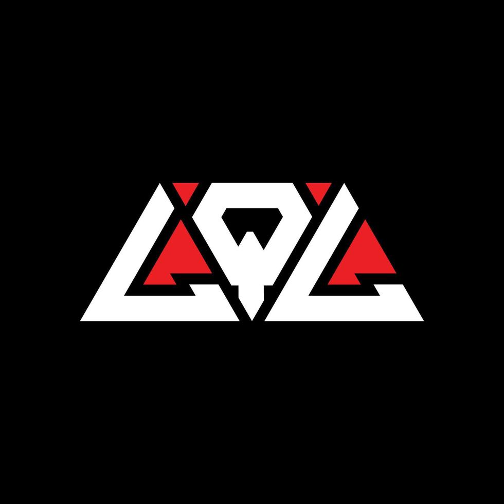 lql triangel bokstavslogotypdesign med triangelform. lql triangel logotyp design monogram. lql triangel vektor logotyp mall med röd färg. lql triangulär logotyp enkel, elegant och lyxig logotyp. lql