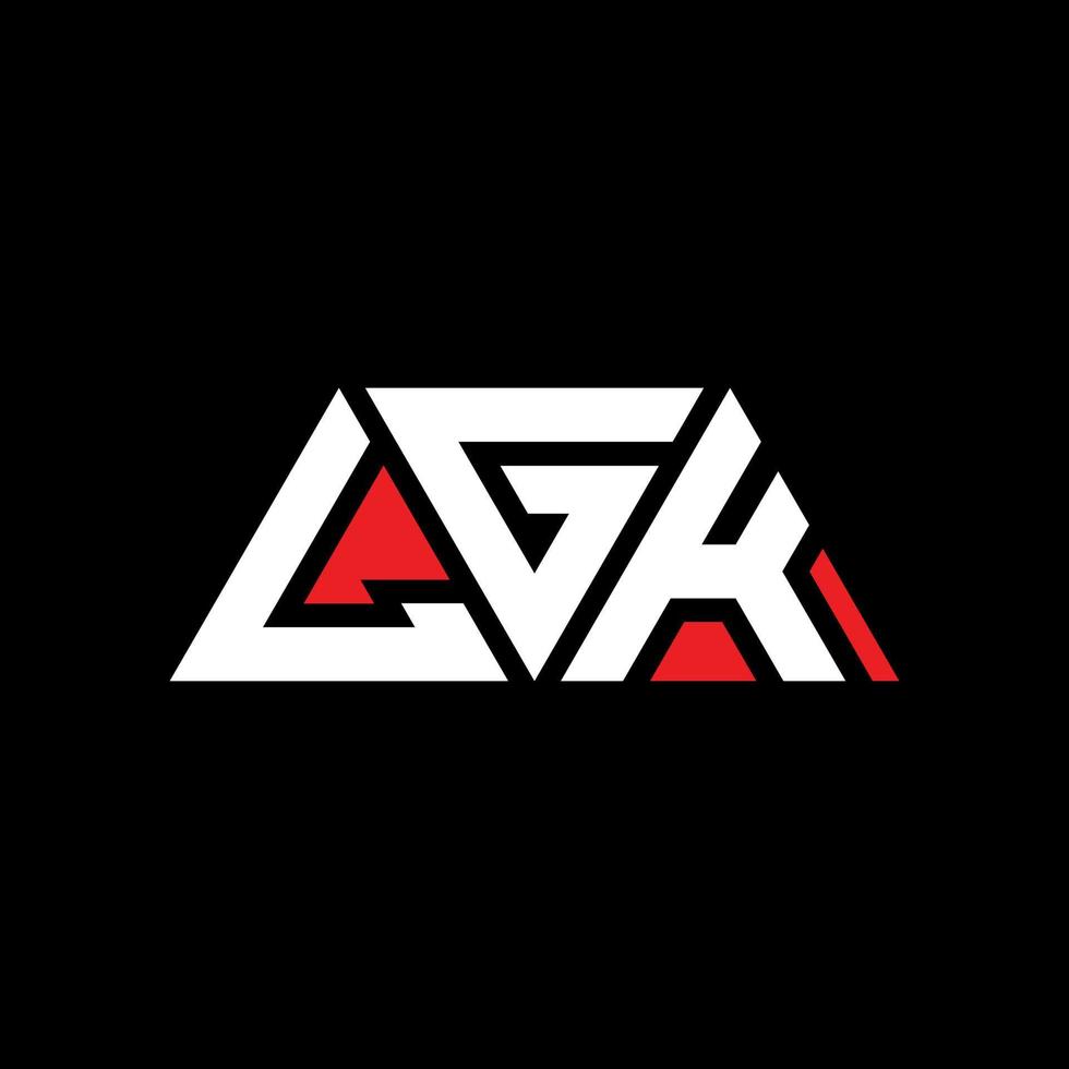 lgk-Dreieck-Buchstaben-Logo-Design mit Dreiecksform. Lgk-Dreieck-Logo-Design-Monogramm. lgk-Dreieck-Vektor-Logo-Vorlage mit roter Farbe. lgk dreieckiges logo einfaches, elegantes und luxuriöses logo. lgk vektor