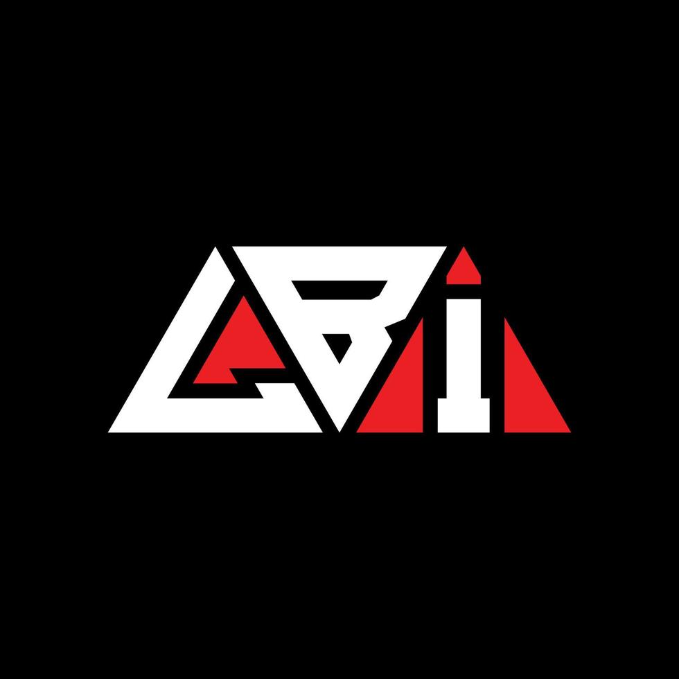 lbi-Dreieck-Buchstaben-Logo-Design mit Dreiecksform. LBI-Dreieck-Logo-Design-Monogramm. lbi-Dreieck-Vektor-Logo-Vorlage mit roter Farbe. lbi dreieckiges Logo einfaches, elegantes und luxuriöses Logo. lbi vektor