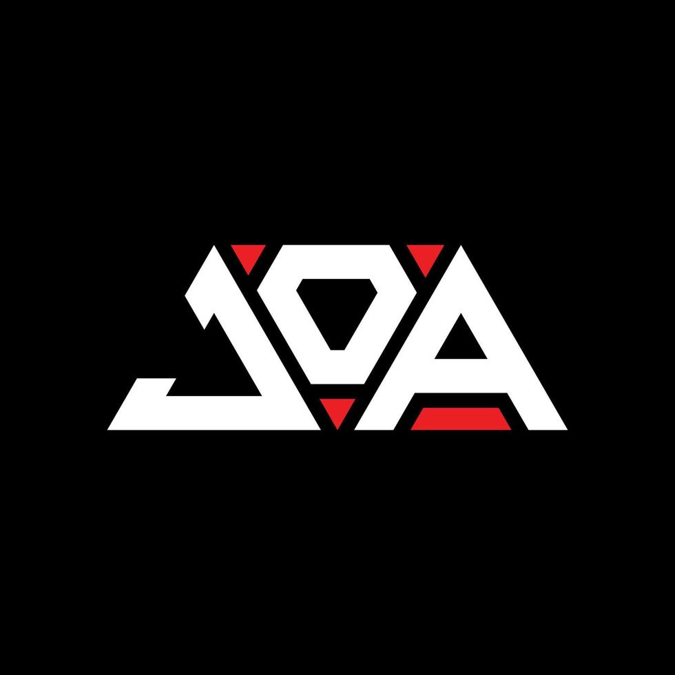 Joa-Dreieck-Buchstaben-Logo-Design mit Dreiecksform. Joa-Dreieck-Logo-Design-Monogramm. Joa-Dreieck-Vektor-Logo-Vorlage mit roter Farbe. Joa dreieckiges Logo einfaches, elegantes und luxuriöses Logo. Joa vektor