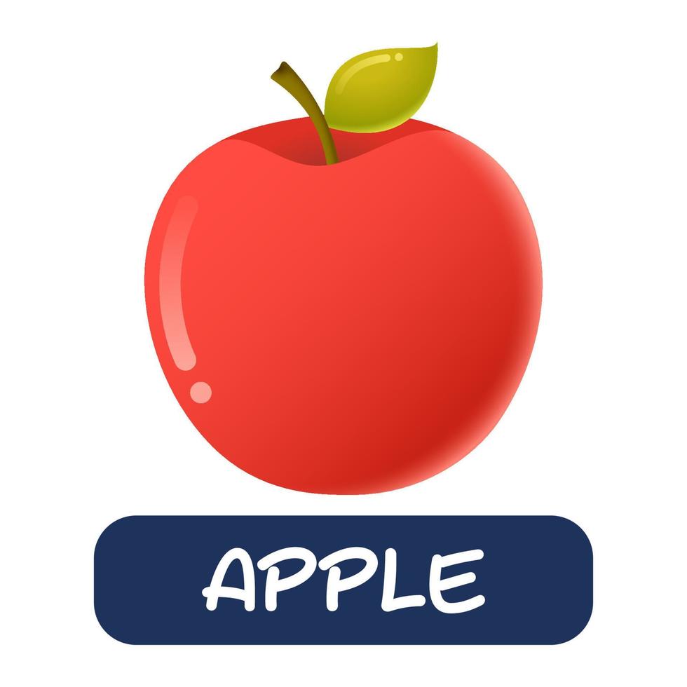 Cartoon-Apfel-Frucht-Vektor isoliert auf weißem Hintergrund vektor