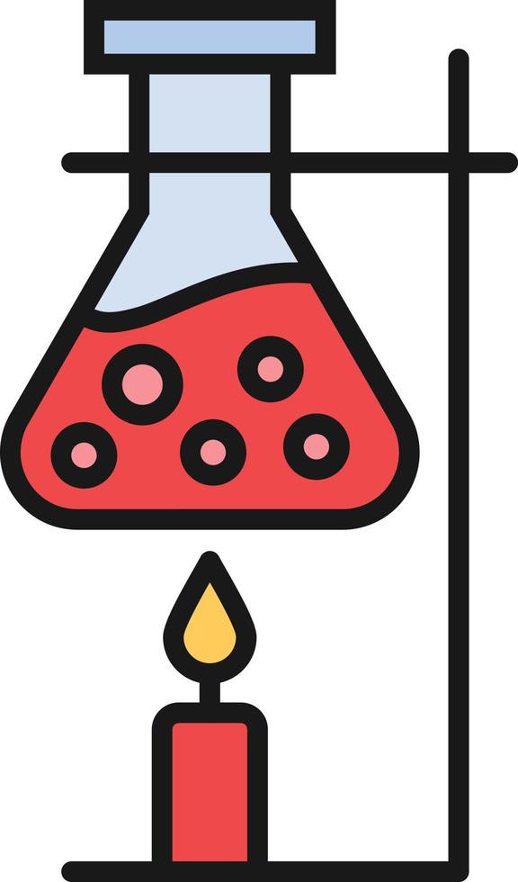 Chemie-Kerzen-Linie gefüllt vektor