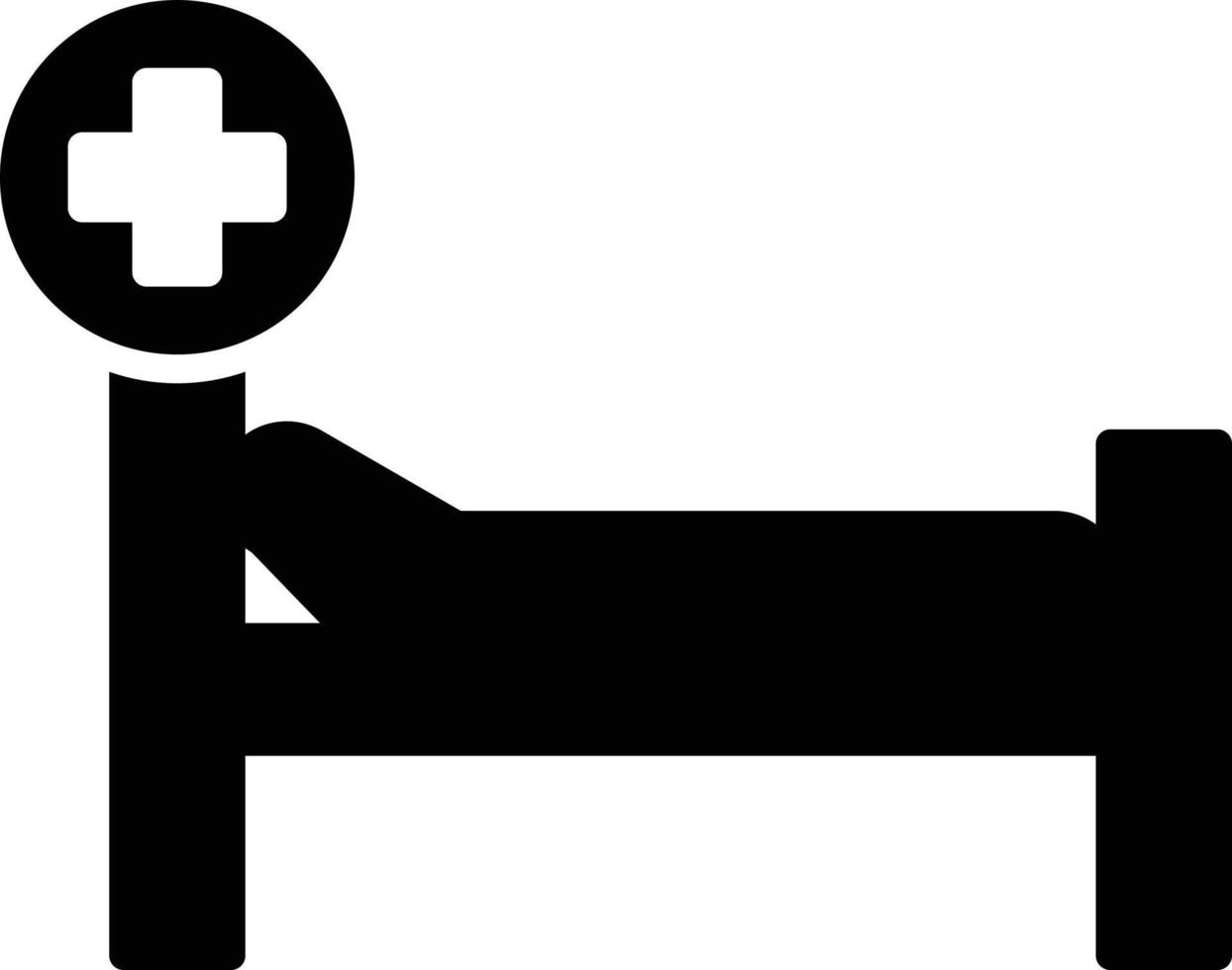 Krankenhausbett-Glyphe-Symbol vektor
