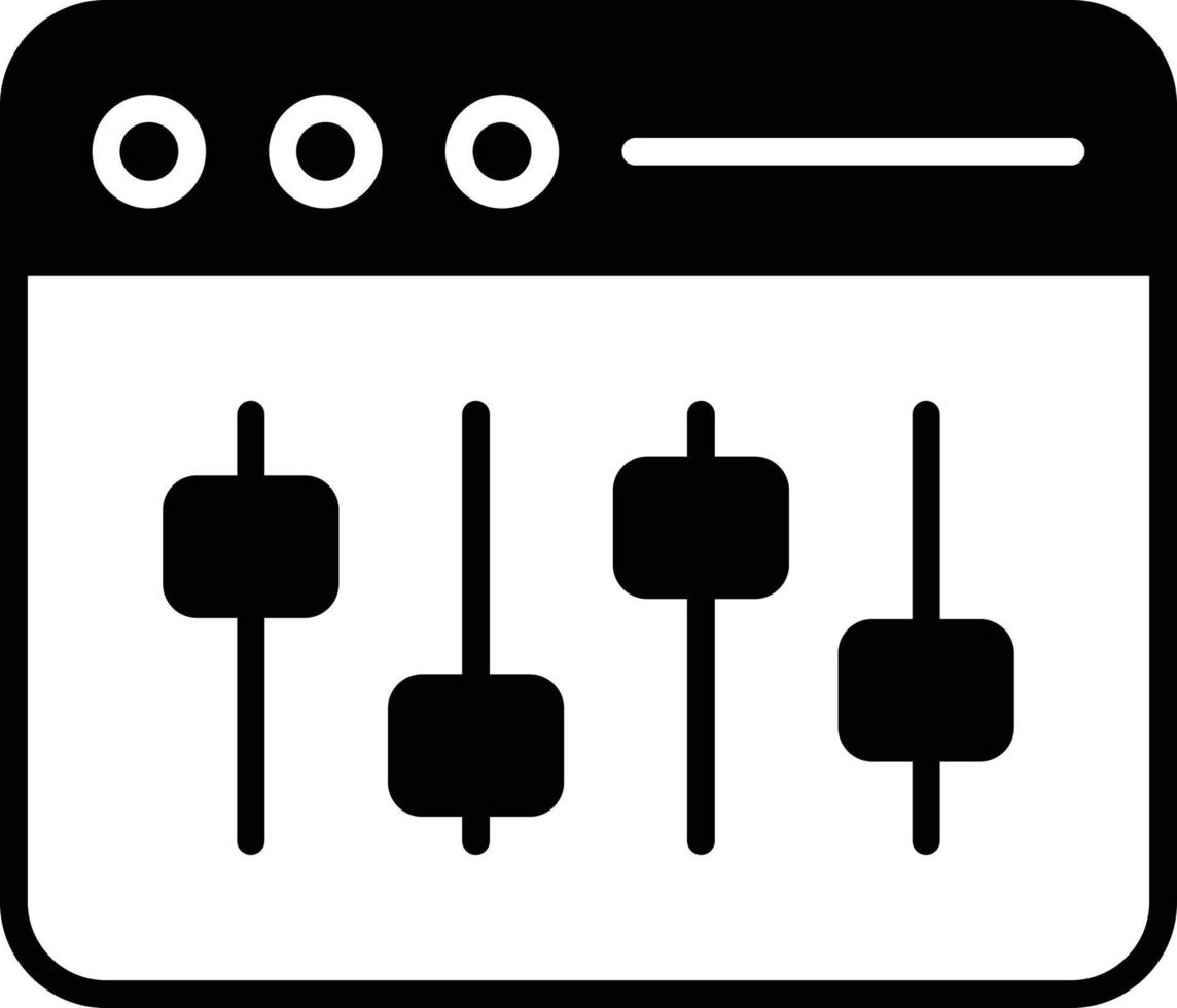 Glyphensymbol für Webeinstellungen vektor