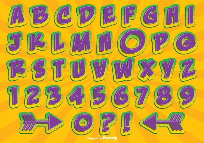 Comic-Stil Alphabet Set vektor