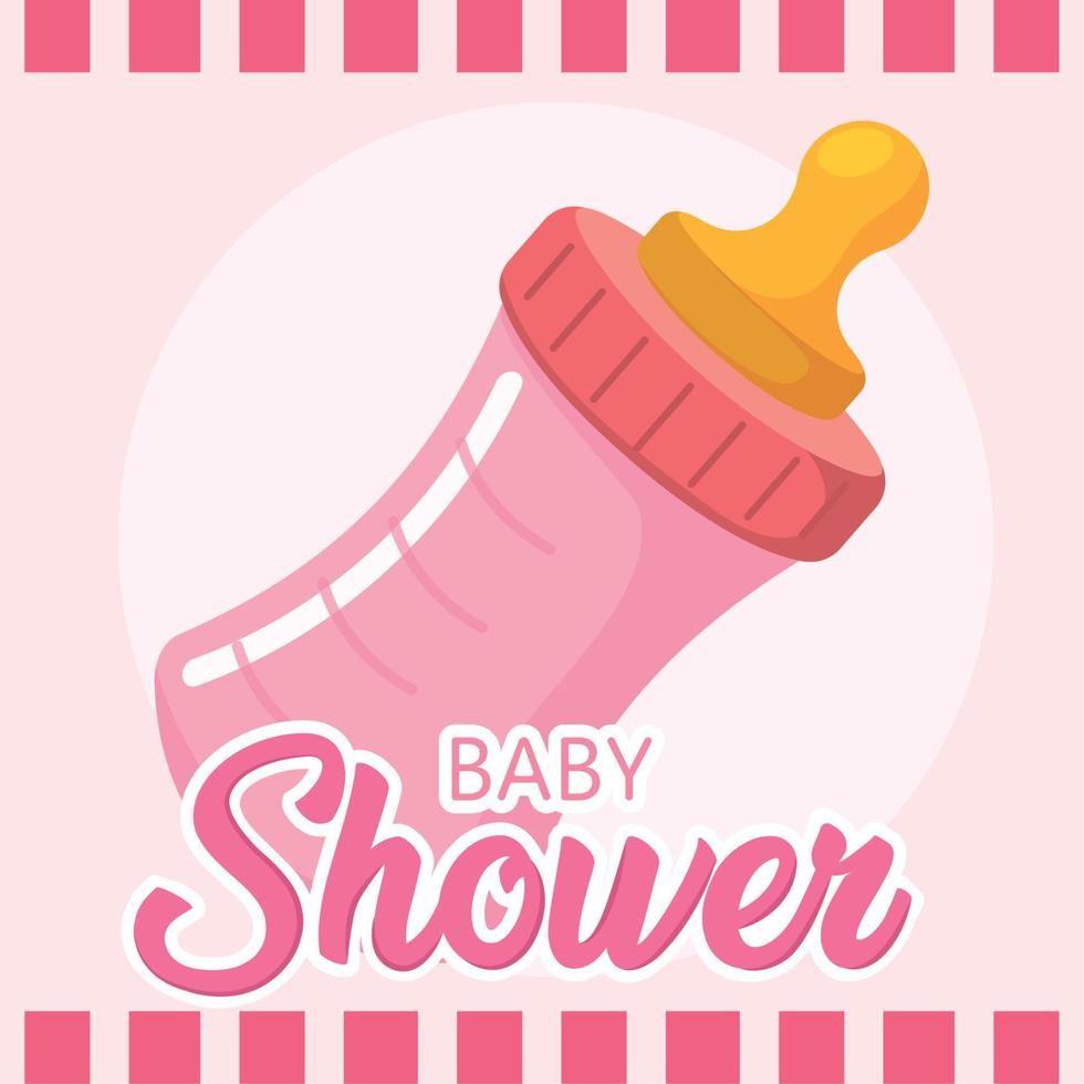 Hintergrund rosa Babyflaschen Dusche Vektor-Illustration vektor