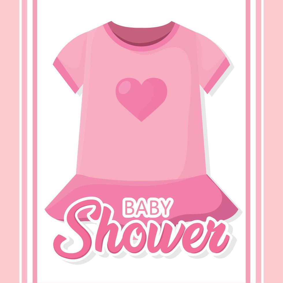 bakgrund rosa babykläder dusch vektorillustration vektor