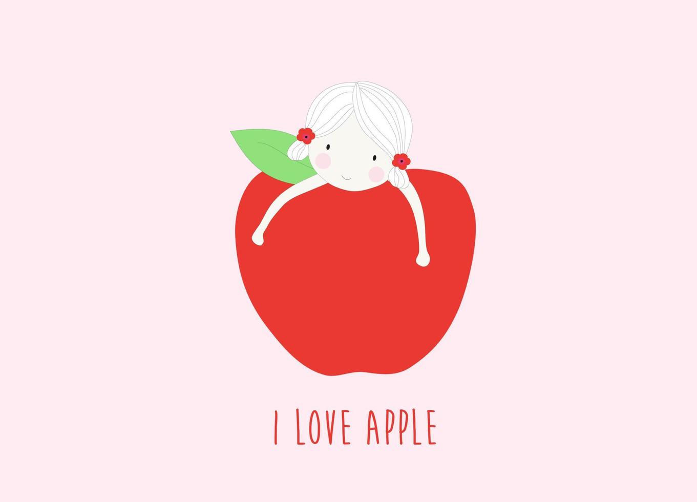 jag älskar äpple vektor