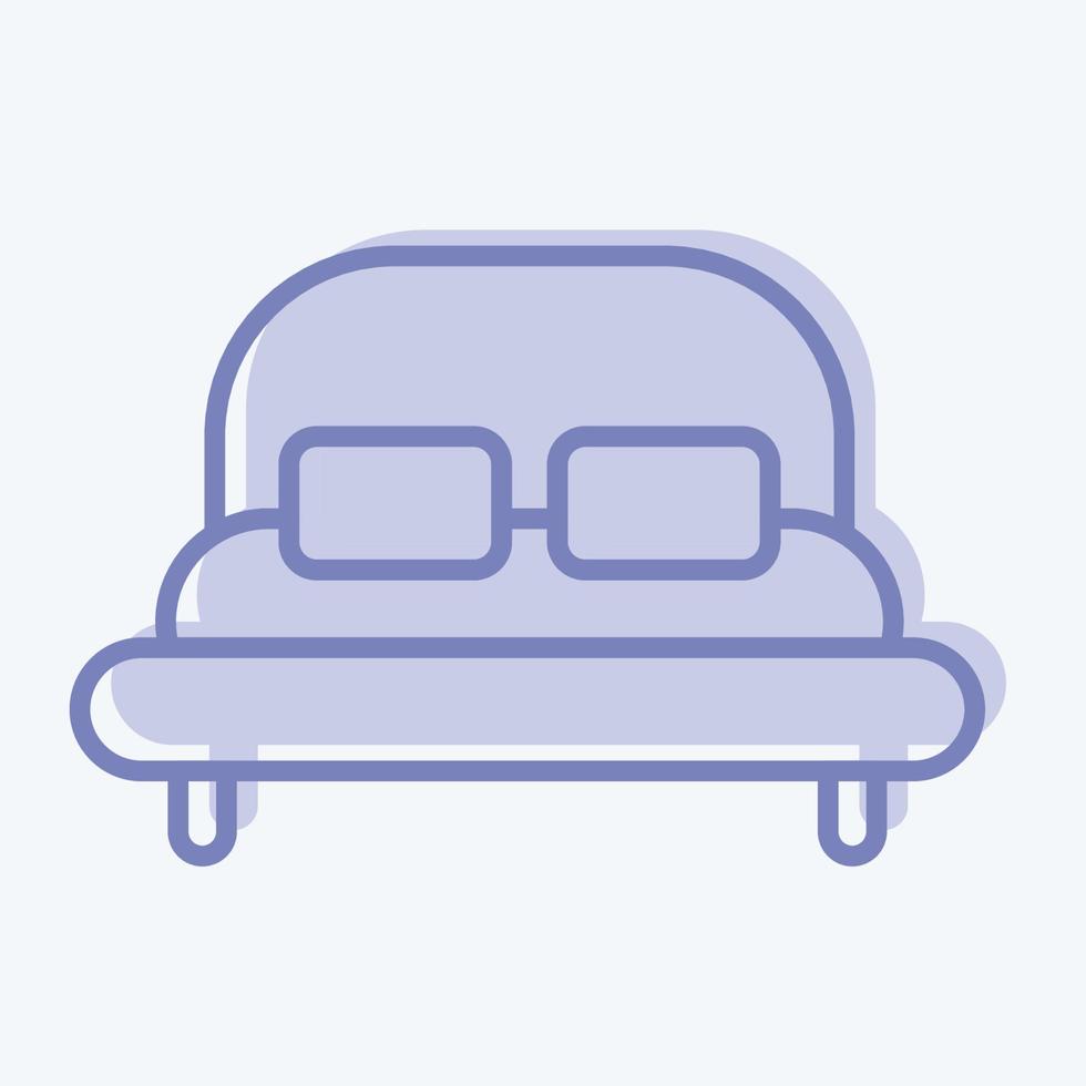 Icon-Bett. geeignet für Kindersymbol. zweifarbiger Stil. einfaches Design editierbar. Design-Vorlagenvektor. einfache Abbildung vektor