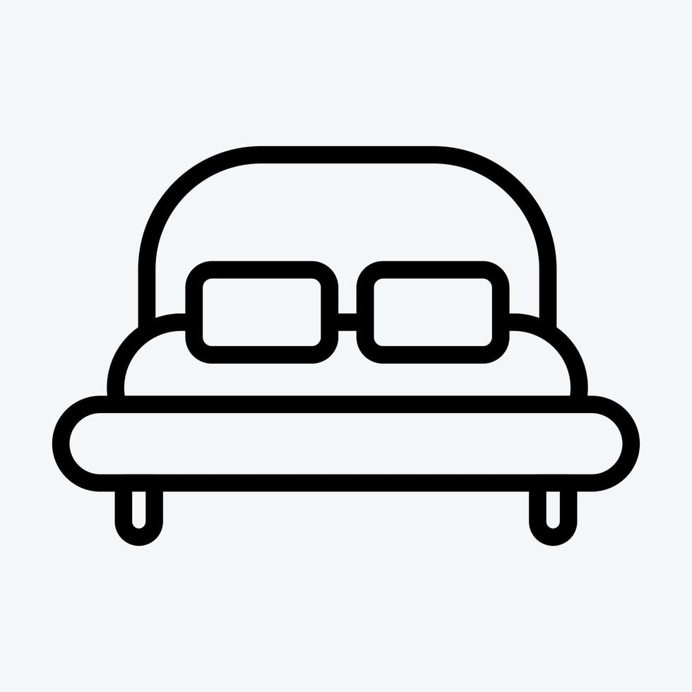 Icon-Bett. geeignet für Kindersymbol. Linienstil. einfaches Design editierbar. Design-Vorlagenvektor. einfache Abbildung vektor