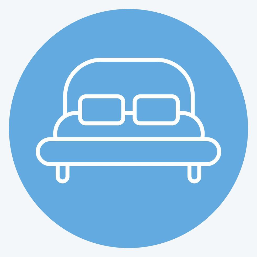 Icon-Bett. geeignet für Kindersymbol. blaue augen stil. einfaches Design editierbar. Design-Vorlagenvektor. einfache Abbildung vektor