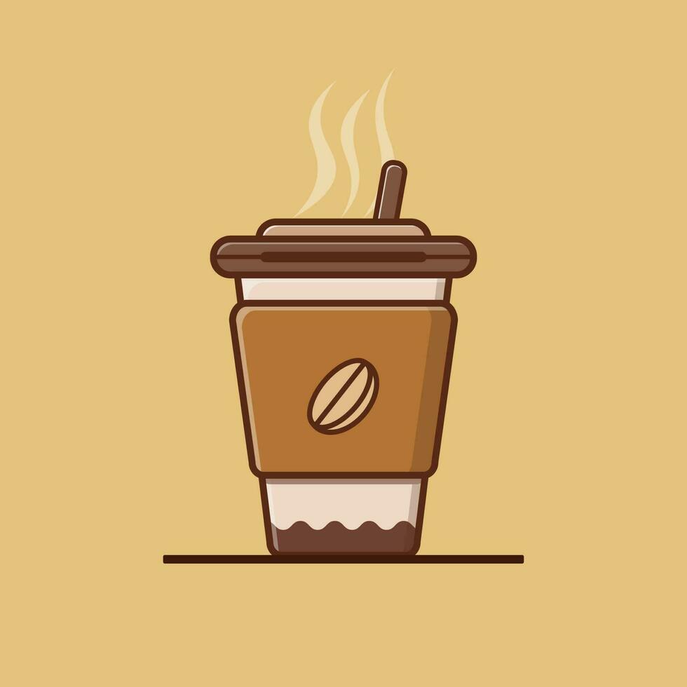 vektorsymbolillustration von heißem kaffee in einer tasse. Getränkekonzept. einfaches Premium-Design vektor