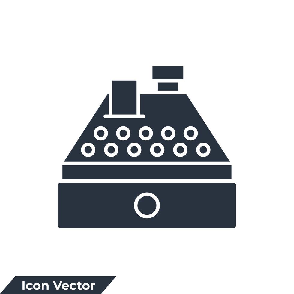 Registrierkasse-Symbol-Logo-Vektor-Illustration. Kassierer-Symbolvorlage für Grafik- und Webdesign-Sammlung vektor