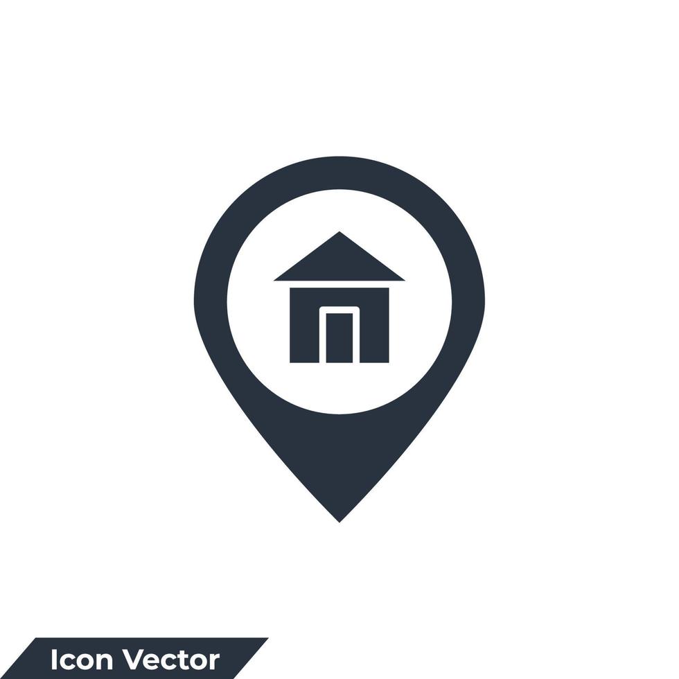 adressikon logotyp vektorillustration. hem plats symbol mall för grafik och webbdesign samling vektor